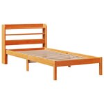 vidaXL Cadre de lit avec tête de lit sans matelas cire marron 75x190cm