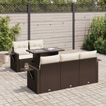 vidaXL Salon de jardin avec coussins 6 Pièces marron résine tressée