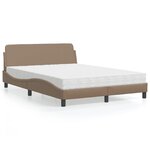 vidaXL Lit avec matelas cappuccino 120x200 cm similicuir