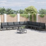 vidaXL Ensemble de canapé de jardin 8 Pièces Anthracite Acier
