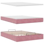 VidaXL Cadre de lit ottoman avec matelas rose 140x200 cm velours
