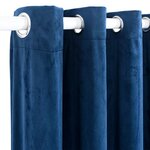 vidaXL Rideau occultant et anneaux Velours Bleu foncé 290x245 cm