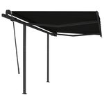 vidaXL Auvent rétractable automatique et poteaux 3x2 5 m Anthracite