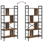 vidaXL Étagère Chêne fumé 75 x 30 x 156 cm Bois d'ingénierie