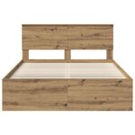 vidaXL Cadre de lit Chêne artisan 135 x 190 cm Pin massif