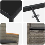 vidaXL Ensemble de salle à manger pour jardin 3 Pièces Gris polyrotin