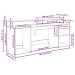 vidaXL Bureau avec porte Chêne noir 200 x 55 x 91 cm Bois d'ingénierie