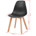 vidaXL Chaises à manger lot de 6 Noir Plastique