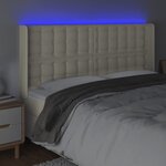 vidaXL Tête de lit à LED Crème 203x16x118/128 cm Similicuir