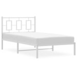 vidaXL Cadre de lit métal avec tête de lit blanc 100x200 cm
