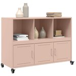 vidaXL Buffet rose 100 5x39x72 cm acier