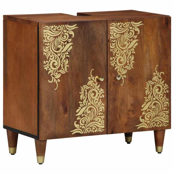 vidaXL Meuble sous-vasque de salle de bain marron miel 62 x 33 x 58 cm