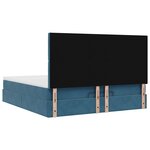 VidaXL Cadre de lit ottoman avec matelas bleu foncé 180x200 cm velours