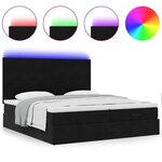 VidaXL Cadre de lit ottoman avec matelas noir 180x200cm velours