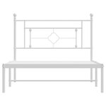 vidaXL Cadre de lit métal sans matelas et tête de lit blanc 107x203 cm