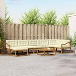vidaXL Ensemble de canapés d'extérieur 8 Pièces Naturel et Crème