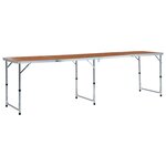 vidaXL Table pliable de camping Aluminium 240x60 cm