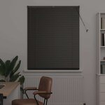 vidaXL Store de Fenêtre avec des rideaux Noir Aluminium