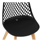 Lot de 4 chaises salon salle à manger restaurants  les cafés  les bureaux et les salles d'attente 150 kg max noir 14_0006012