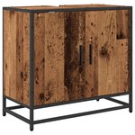 vidaXL Ensemble de mobilier de salle de bain 3 Pièces Bois Ancien