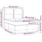 vidaXL Sommier à lattes de lit avec matelas Gris clair 140x190cm Tissu