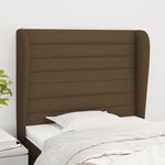 vidaXL Tête de lit avec oreilles Marron foncé 83x23x118/128 cm Tissu