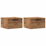 vidaXL Tables de chevet murales 2 Pièces chêne artisanal 34x30x20 cm