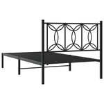 vidaXL Cadre de lit métal sans matelas avec tête de lit noir 100x190cm