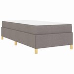 vidaXL Lit à ressorts Taupe et Marron et Blanc 80 x 200 cm tissu