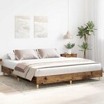 vidaXL Cadre de lit sans matelas vieux bois 200x200 cm bois ingénierie