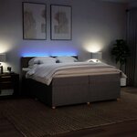 vidaXL Sommier à lattes de lit avec matelas Taupe 200x200 cm Tissu