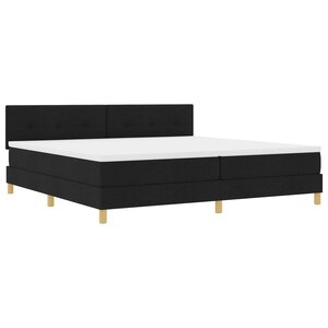vidaXL Lit box spring avec matelas et LED noir 200x200 cm tissu