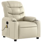 vidaXL Fauteuil de massage inclinable crème similicuir