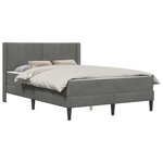 vidaXL Cadre de lit avec matelas Gris foncé 120 x 200 cm Velours