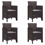 vidaXL Ensemble de salle à manger pour jardin 5 Pièces Marron Rattan Polt