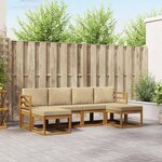 vidaXL Ensemble de canapés d'extérieur 6 Pièces Naturel et Beige