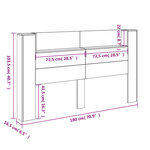 vidaXL Armoire tête de lit avec LED sonoma gris 180x16 5x103 5 cm