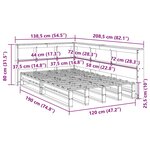 vidaXL Lit bibliothèque sans matelas 120x190 cm bois de pin massif