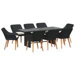 vidaXL Ensemble de salle à manger pour jardin 9 pc Noir polyrotin