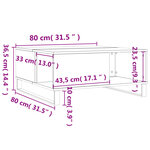 vidaXL Table basse sonoma gris 80x80x36 5 cm bois d'ingénierie