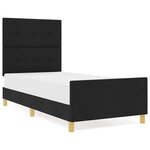vidaXL Cadre de lit avec tête de lit Noir 80 x 200 cm tissu