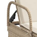 vidaXL Chaises longues avec coussins lot de 2 beige résine tressée