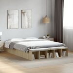 vidaXL Cadre de lit sans matelas chêne sonoma 140x200 cm