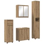 vidaXL Ensemble de mobilier de salle de bain 4 Pièces Chêne artisanal