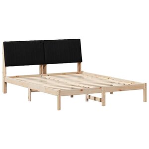 vidaXL Cadre de lit avec tête de lit Marron 160 x 200 cm Pin massif