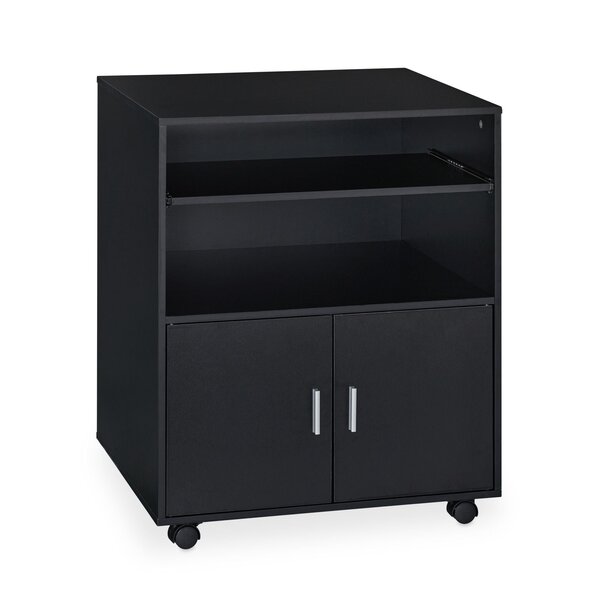 Caisson de bureau mobile pratique avec tiroir à clavier 80 x 40 x 60 cm en métal noir 13_0009848