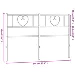 vidaXL Tête de lit de remplacement métal noir 140 cm
