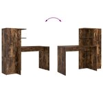 vidaXL Bureau avec rangement Chêne fumé Bois d'ingénierie
