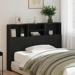 vidaXL Armoire tête de lit - noir chêne  140 x 19 x 103 5 cm  fabriquée en bois d'ingénierie.