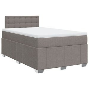 vidaXL Sommier à lattes de lit avec matelas Taupe 120x200 cm Tissu